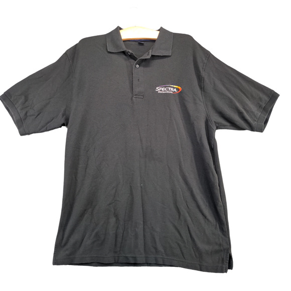 Port Authority Men's Spectra Logic Polo Shirt Black Large Poly Blend - Picture 1 of 14